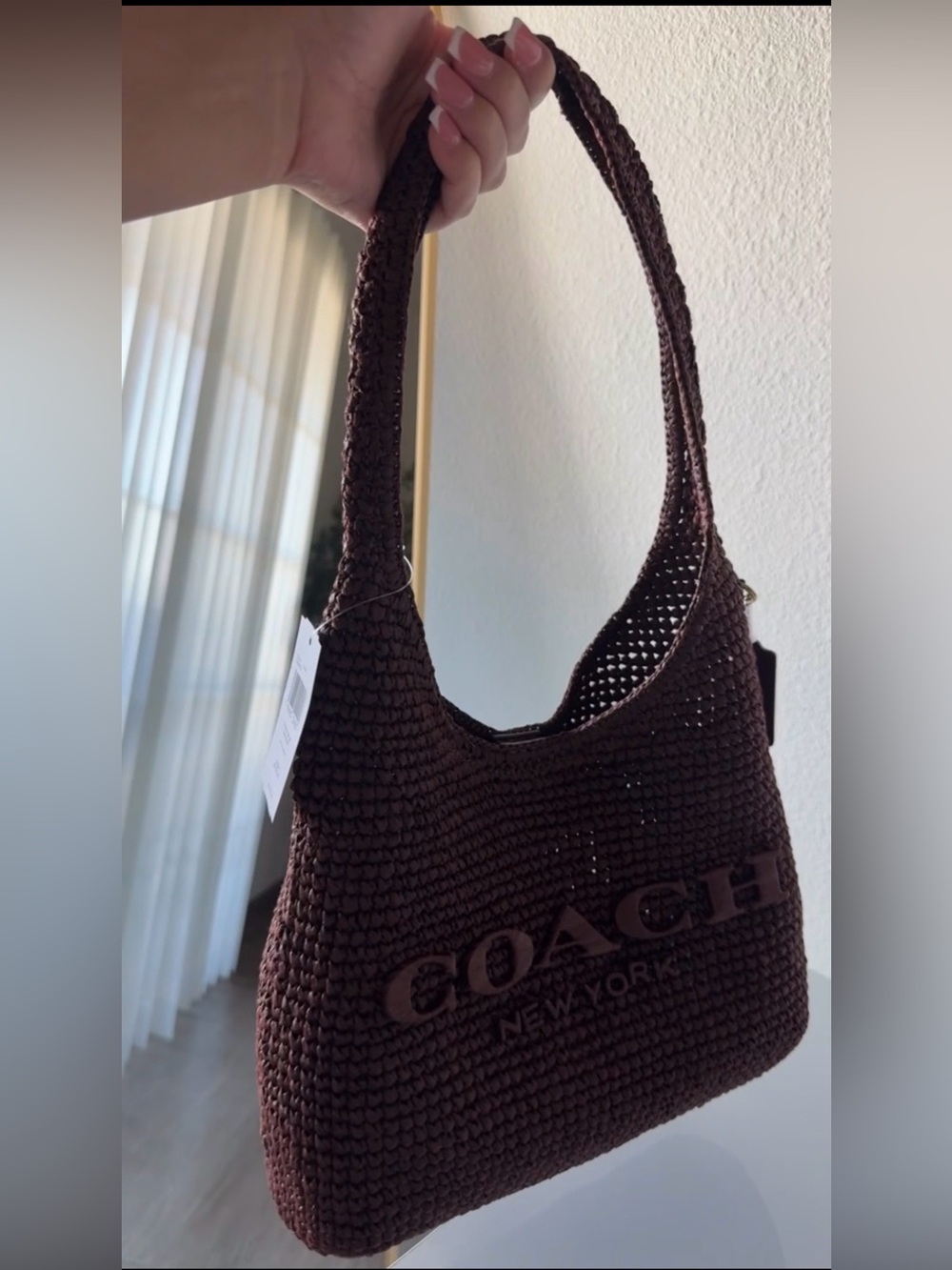 Coach Brown Woven Shoulder Bag